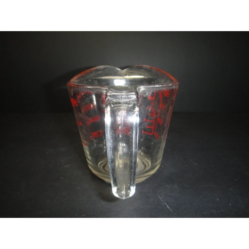 Anchor Hocking 1 Cup Glass Measuring Cup Red Markings 8oz 250ml Microwave Safe